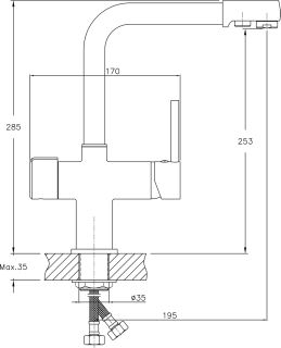 Смеситель Granula для кухни GR-2088 песок